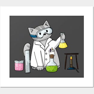 Scientist Cat Posters and Art